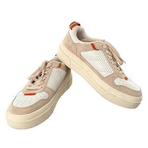 LE Tigre Midtown Platform Sneaker Shoes Womens Size 10 Bright White Burnt Orange